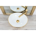 Накладной умывальник Rea Sofia Gold/White